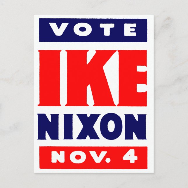 Vote Ike, Nixon in 1952 Postcard (Front)