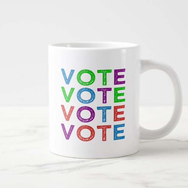 VOTE in Multi-colours Large Coffee Mug (Right)