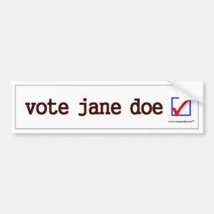 "Vote Jane Doe" Bumper Sticker