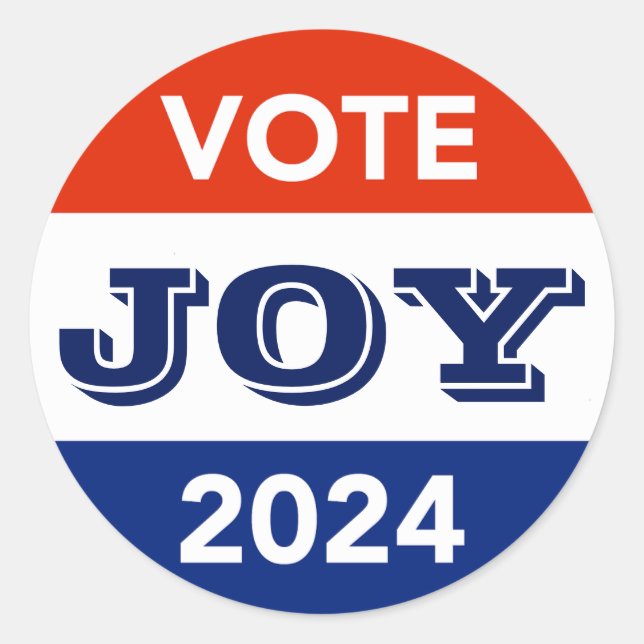 Vote Joy 2024 Harris Walz Classic Round Sticker (Front)