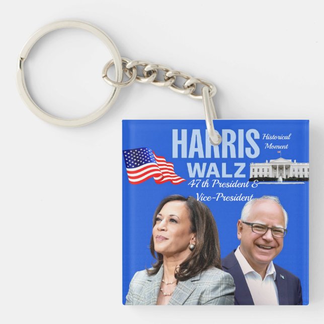 Vote-Kamala-Harris and Tim-Walz-2024_ Key Ring (Front)