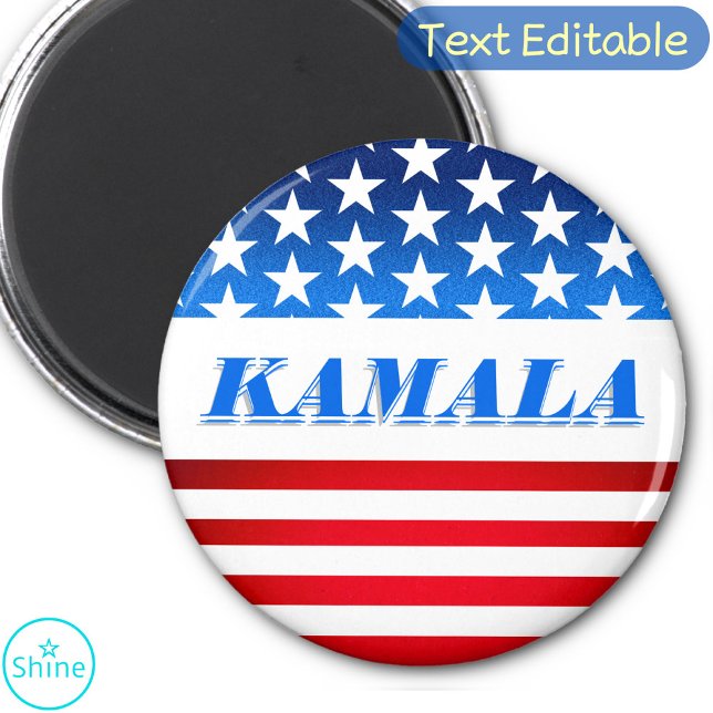 Vote Kamala Harris Custom Text USA Flag Democrats Magnet (Creator Uploaded)