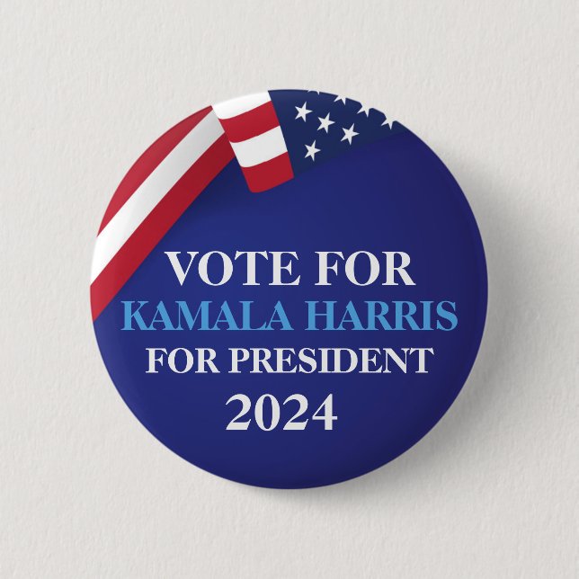 Vote Kamala Harris For President 2024 6 Cm Round Badge (Front)