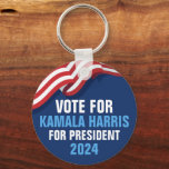 Vote Kamala Harris for President 2024 Blue Key Ring<br><div class="desc">Vote Kamala Harris for President in the 2024 presidential election. Choose our vice president as the democratic party nominee and show your support with this American flag keychain in blue for a democrat.</div>