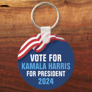 Vote Kamala Harris for President 2024 Blue Key Ring