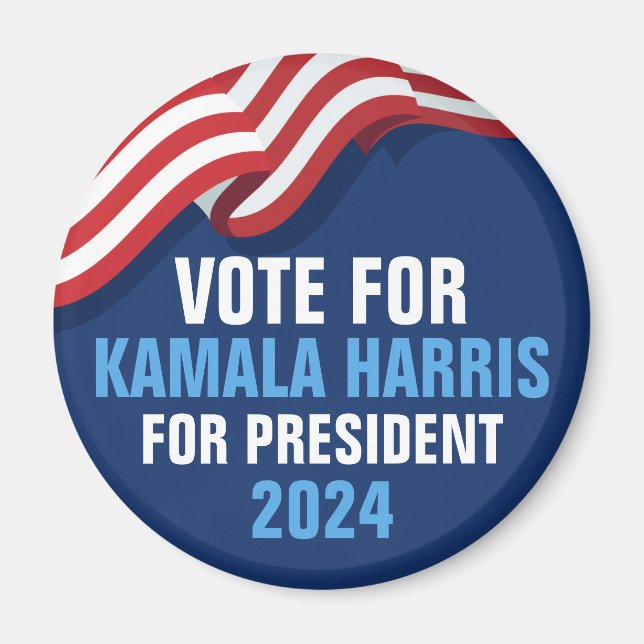 Vote Kamala Harris for President 2024 Blue Magnet (Front)