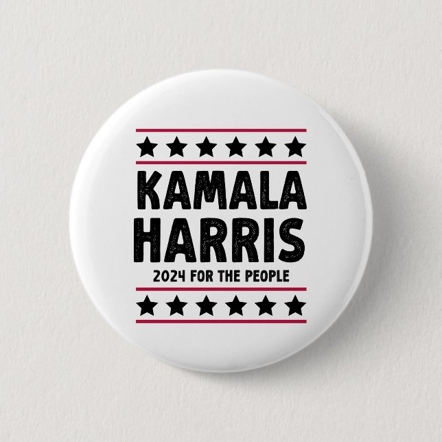 Vote Kamala Harris for President Blue Election 6 Cm Round Badge (Front)