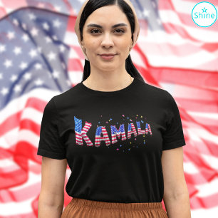 Vote Kamala Harris for President USA Flag Alphabet Tri-Blend Shirt