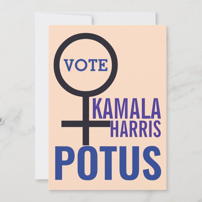 Vote Kamala Harris President Woman Symbol Election Invitation (Front)