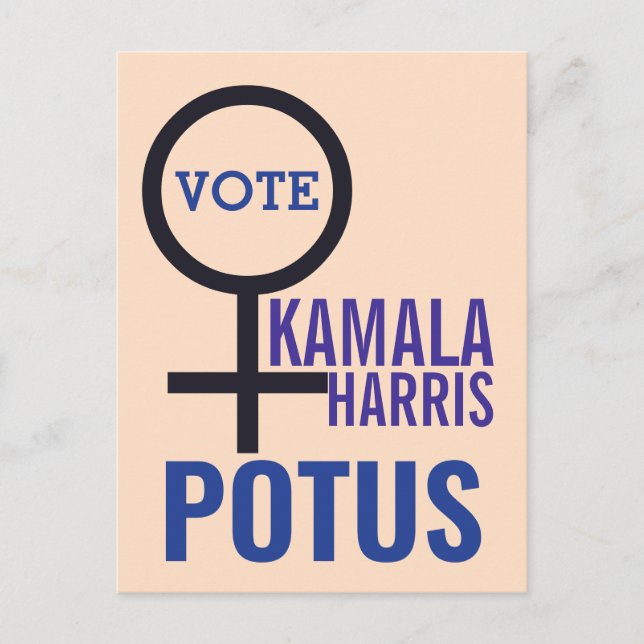 Vote Kamala Harris President Woman Symbol Postcard (Front)