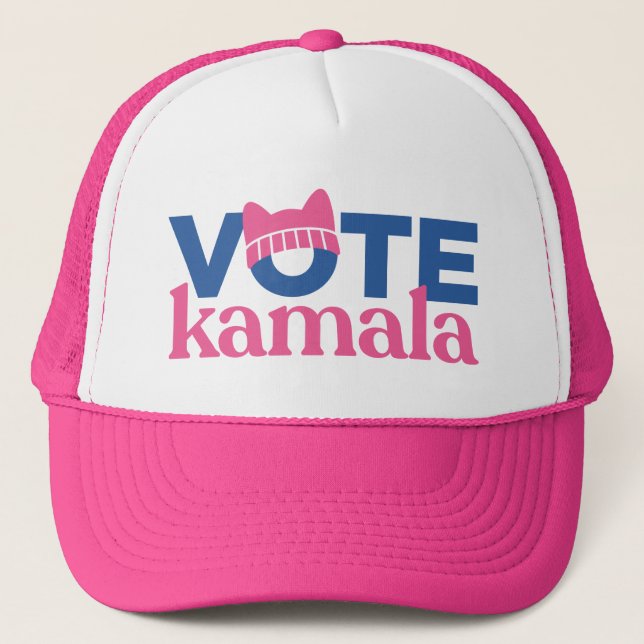 Vote Kamala Pink Trucker Hat (Front)