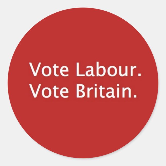 VOTE LABOUR CLASSIC ROUND STICKER (Front)