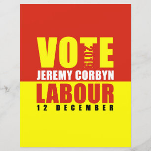 Vote Labour Jeremy Corbyn Paper Sheet Double Sided