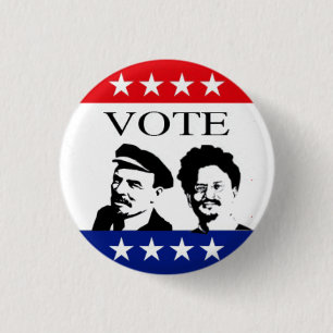 Vote Lenin and Trotsky 3 Cm Round Badge