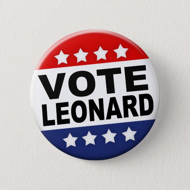 Vote Leonard Button (Front)