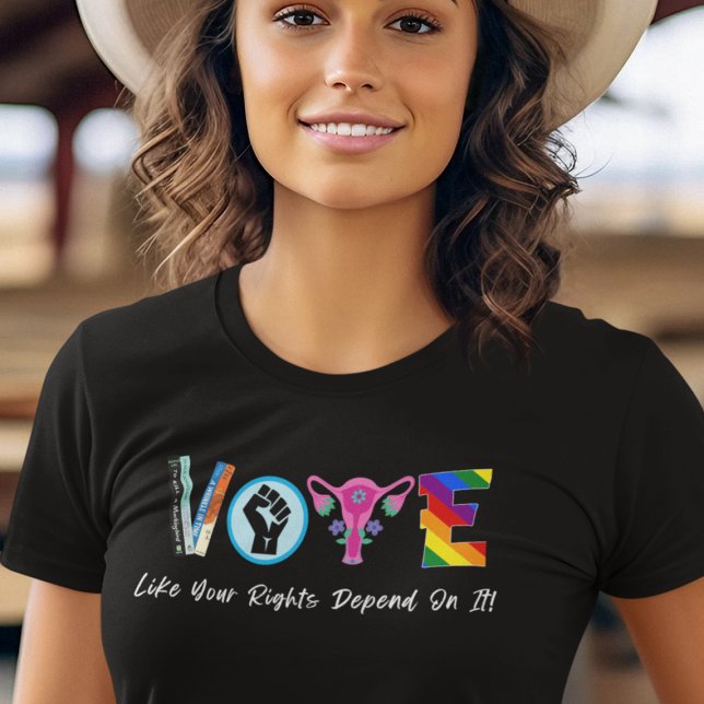 Vote Like Your Rights Depend On It Dk Bkgd T-Shirt (Creator Uploaded)