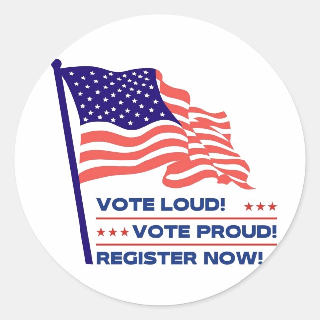 Vote Loud Classic Round Sticker (Front)