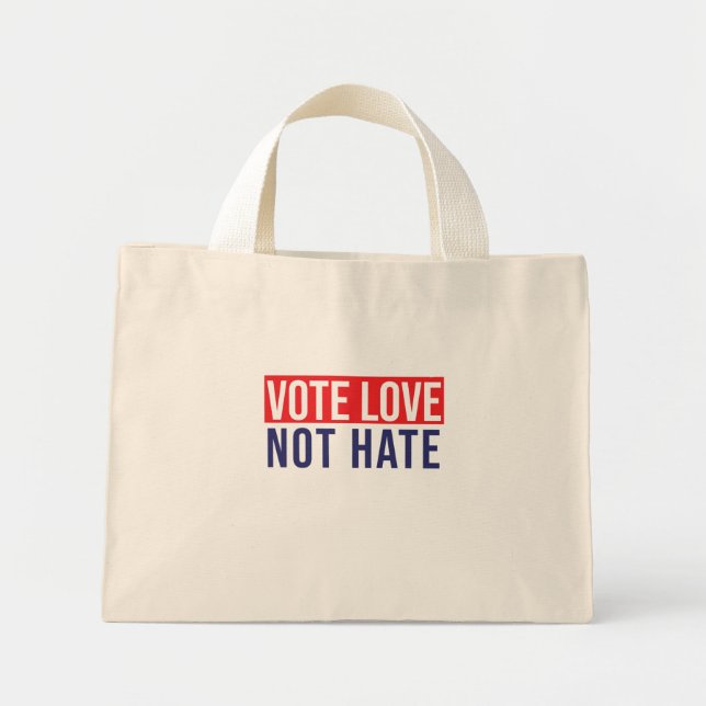 Vote love not hate mini tote bag (Front)