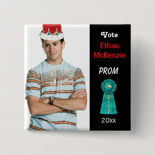 Vote me for Prom King (Aqua) 15 Cm Square Badge