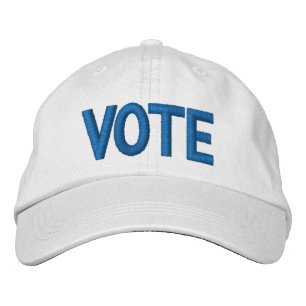 Vote modern blue typography election embroidered hat