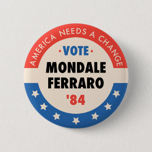 Vote Mondale/Ferraro '84 6 Cm Round Badge