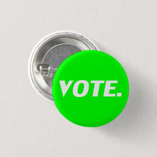 Vote neon green and white modern simple pin button