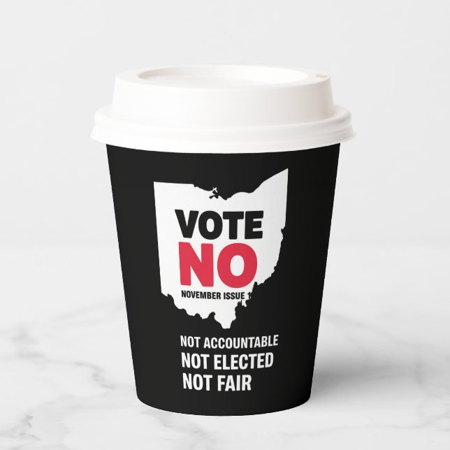 Vote No November Issue 1  Paper Cups (Front)