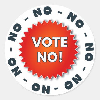 Vote No (round) Classic Round Sticker
