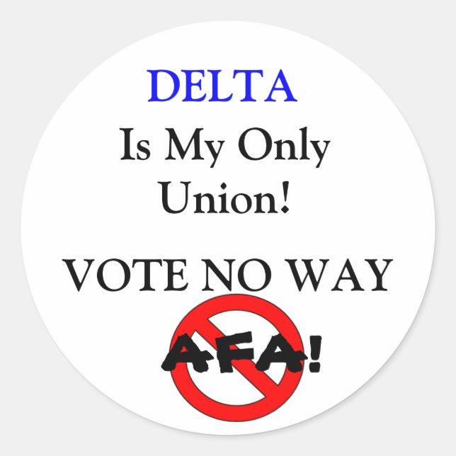 VOTE NO WAY afa... Classic Round Sticker (Front)