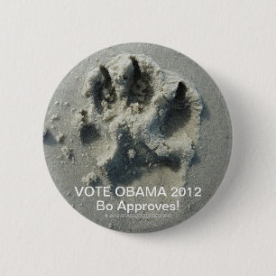 VOTE OBAMA 2012 BO APPROVES! 6 CM ROUND BADGE