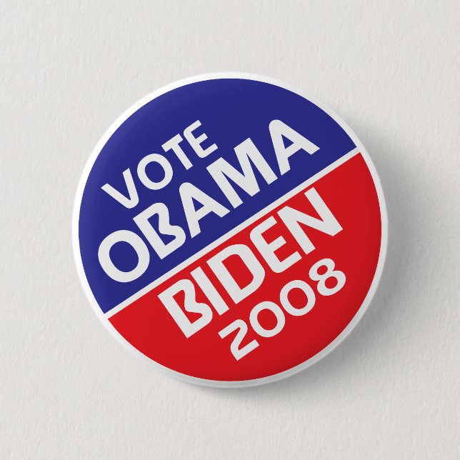 Vote Obama and Biden in 2008 6 Cm Round Badge (Front)
