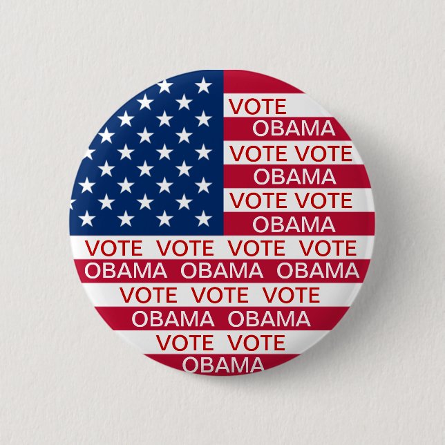 Vote Obama Flag 6 Cm Round Badge (Front)
