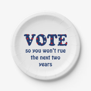Vote or Rue The Election Paper Plates
