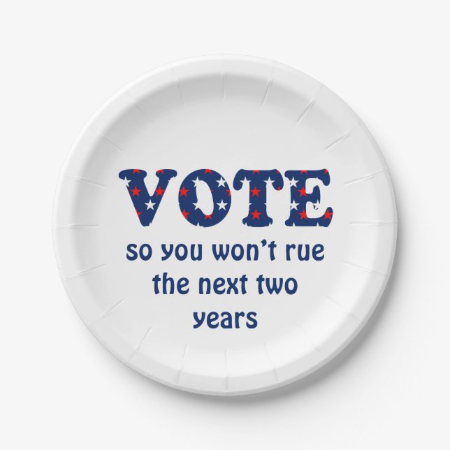 Vote or Rue The Election Paper Plates (Front)