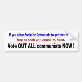 Vote Out Communists Bumper Sticker