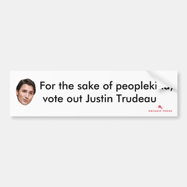 Vote Out Justin Trudeau Bumper Sticker (Front)