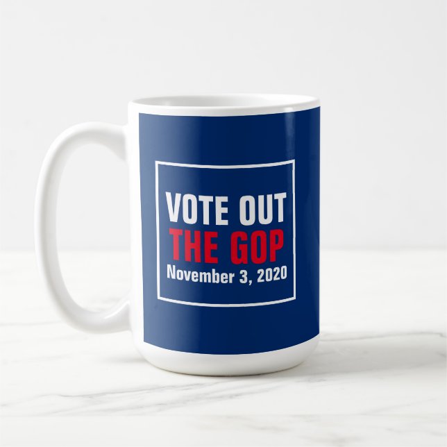 Vote Out The GOP 2022 Election Red White Blue Coffee Mug (Left)