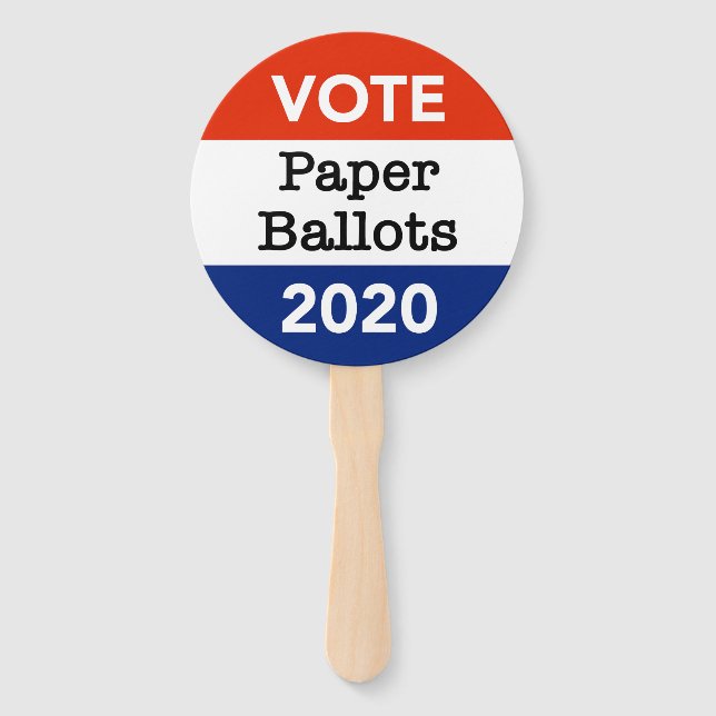 Vote Paper Ballots 2020 Presidential Election Hand Fan (Front)