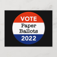 Vote Paper Ballots 2022 Midterm Election Postcard