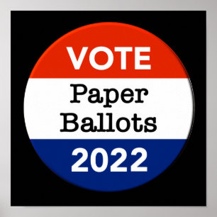 Vote Paper Ballots 2022 Midterm Election Poster