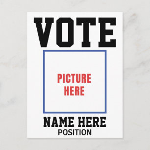 VOTE PHOTO PERSONALIZE NAME POSTCARD