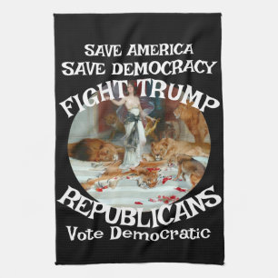 Vote Political FW FV HG Trump Republican Party Tea Towel