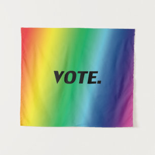 "Vote" pride lgbtq lgbt rainbow colours Tapestry