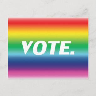 "Vote" Pride lgbtq lgbt rainbow flag colours Postcard