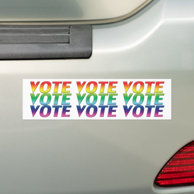 vote pride rainbow flag colours Bumper Sticker (On Car)