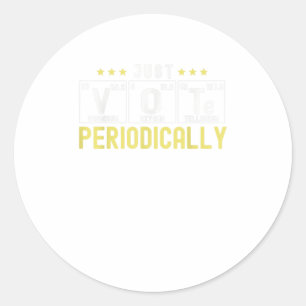 Vote Primary Elements Periodic Table Just Vo Classic Round Sticker