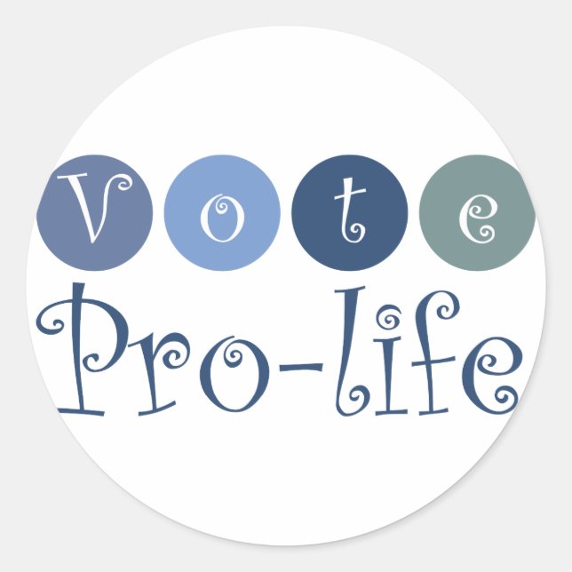 Vote pro-life classic round sticker (Front)
