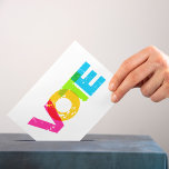 Vote Rainbow Letters Custom Postcard<br><div class="desc">Encourage potential voters to cast their votes with this bright, eye-catching postcard. Bright and bold lettering in an overlapping risograph style spells out the one-word slogan on the front of this postcard. The text on the back can be customised with your own message, or delete the text to hand-write your...</div>