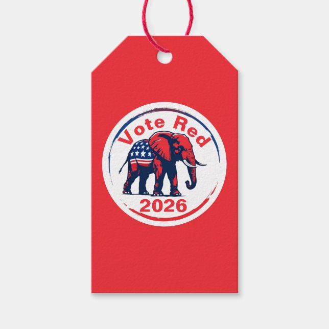 Vote Red 2026 Gift Tags (Front)