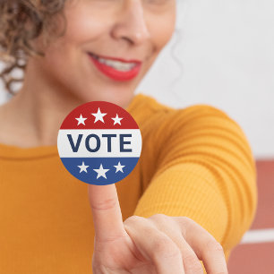 Vote Red and Blue Election Classic Round Sticker